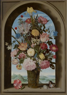 古典的な花 Painting - ボシャールト・アンブロジウス 窓辺の花瓶